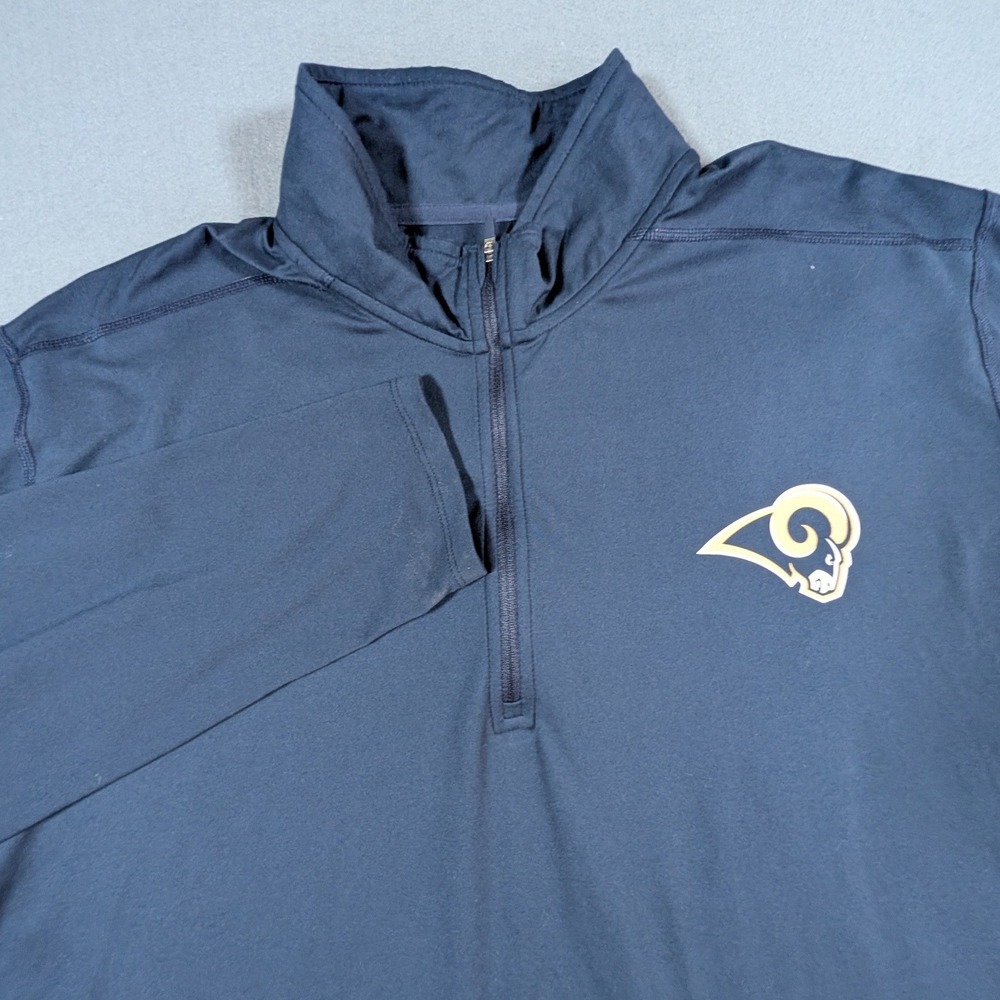 Nike Los Angeles Rams Quarter Zip Pullover Mens XXL Navy Blue Dri-FIT 837863-419
